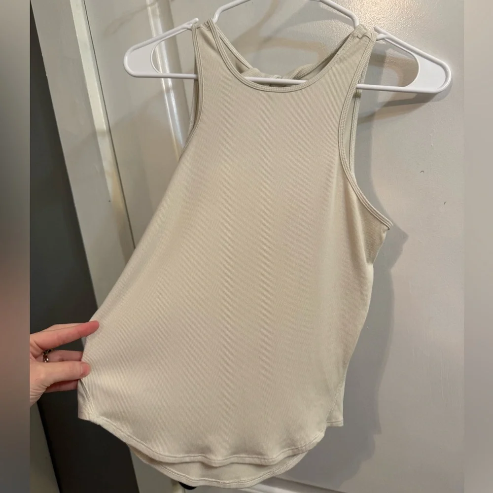 Lululemon Modal Silk Twist-Back Yoga Tank Top Bone